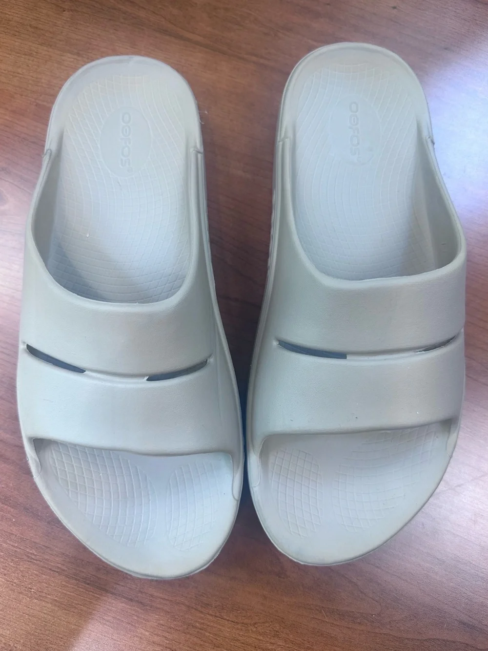 Oofas Recovery Sandals Gray Slide Sandals - Casual Slip-On Mens Sz 10 Womens 12